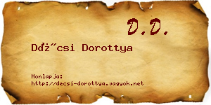 Décsi Dorottya névjegykártya